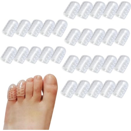 Silicone Anti-Friction Toe Protector - Silicone Breathable Toe Covers, Clear Silicone Anti-Friction Toe Protector, for Corns, Blisters and Ingrown Toenails (30)