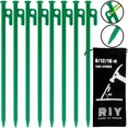 thumbnail image 1 of Estacas para Tienda RIY de Alta Resistencia 30 cm Clavos de Acero Paquete de 8-Verde, 1 of 9