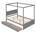 thumbnail image 3 of Aukfa Canopy Bed Frame with 2 Storage Drawers, 4-Post Full Platform Bed with Headboard for Adults Kids, Wood - Gray, 3 of 8