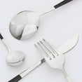 thumbnail image 3 of Unique Bargains 16 Pcs Stainless Steel Flatware Set Mirror Polished Cutlery Set Black, 3 of 6