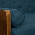 thumbnail image 2 of GDF Studio Aidan Mid Century Modern Tufted 3 Seater Sofa with Bolster Pillows, Navy Blue Fabric and Dark Walnut, 2 of 9
