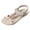 Beige, variant on Women's Boho Bow Rhinestones Wedges Dress Sandals 2026 Beach Summer Ethnic Comfortable Leather Open Toe Low Heel Slingback Walking Flat Sandals Black Size 9