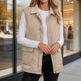 thumbnail image 5 of Otntypg Womens Quilted Collared Puffer Vest with Pockets Lightweight Casual Fall Winter Thick Warm Snap Button Down Full Zip up Outerwear Jackets, 5 of 10