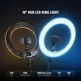 thumbnail image 2 of Anillo de luz LED NEEWER RGB18 II de 18 pulgadas con soporte para trípode, 2 of 9