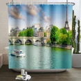 thumbnail image 2 of Natural Scenery Shower Curtains Seaside Mountain Landscape Bathroom Waterproof Polyester Bath Curtain Home ration With, 2 of 7