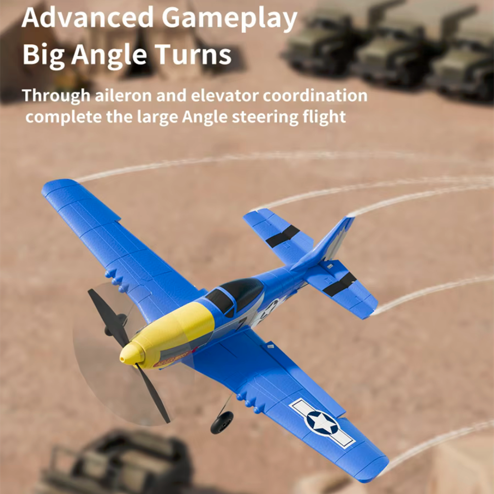 P51D Mustang RC Plane 4CH Remote Control Airplane Ready to Fly RC Airplane Blue