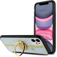 thumbnail image 3 of for iPhone 12 / 12 Pro 6.1 inch Ring Cute Glitter Phone Case Slip Guard Grids Pattern Kickstand Hybrid Slim Shock Bumper Cover, 3 of 4
