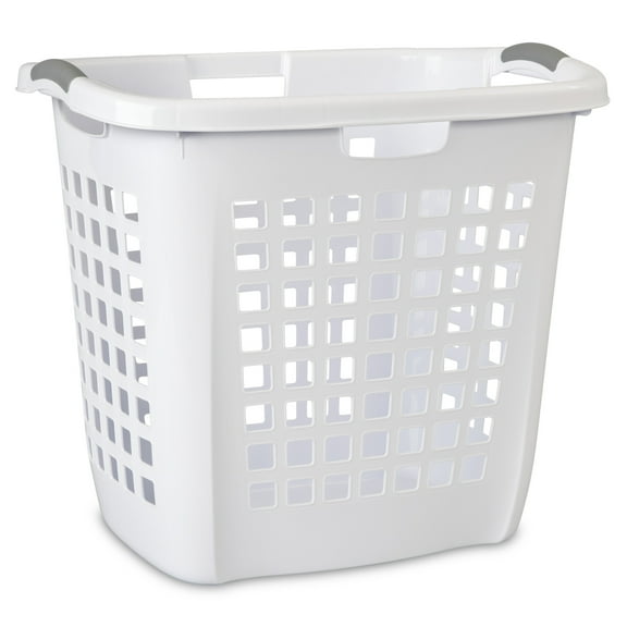 Sterilite Ultra™ Easy Carry Plastic Laundry Hamper w/ Sturdy Rim and Handles, White