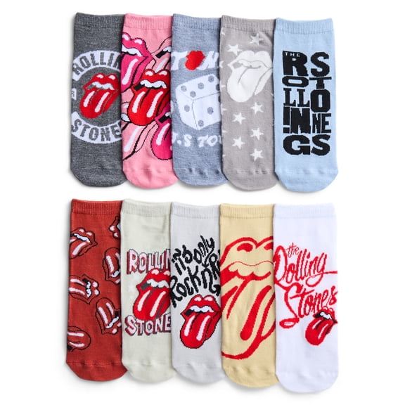 The Rolling Stones Womens' Low-Cut Socks, 10-Pack, Sizes 4-10