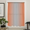 thumbnail image 4 of Orange Gray Ombre Semi Sheer Curtains Drapes for Living Room, Bedroom, French Doors Window 45 Inches Long, Modern Gradient Abstract Art Rod Pocket Chiffon Curtain Drapery Voile Draperies Panel, 4 of 6