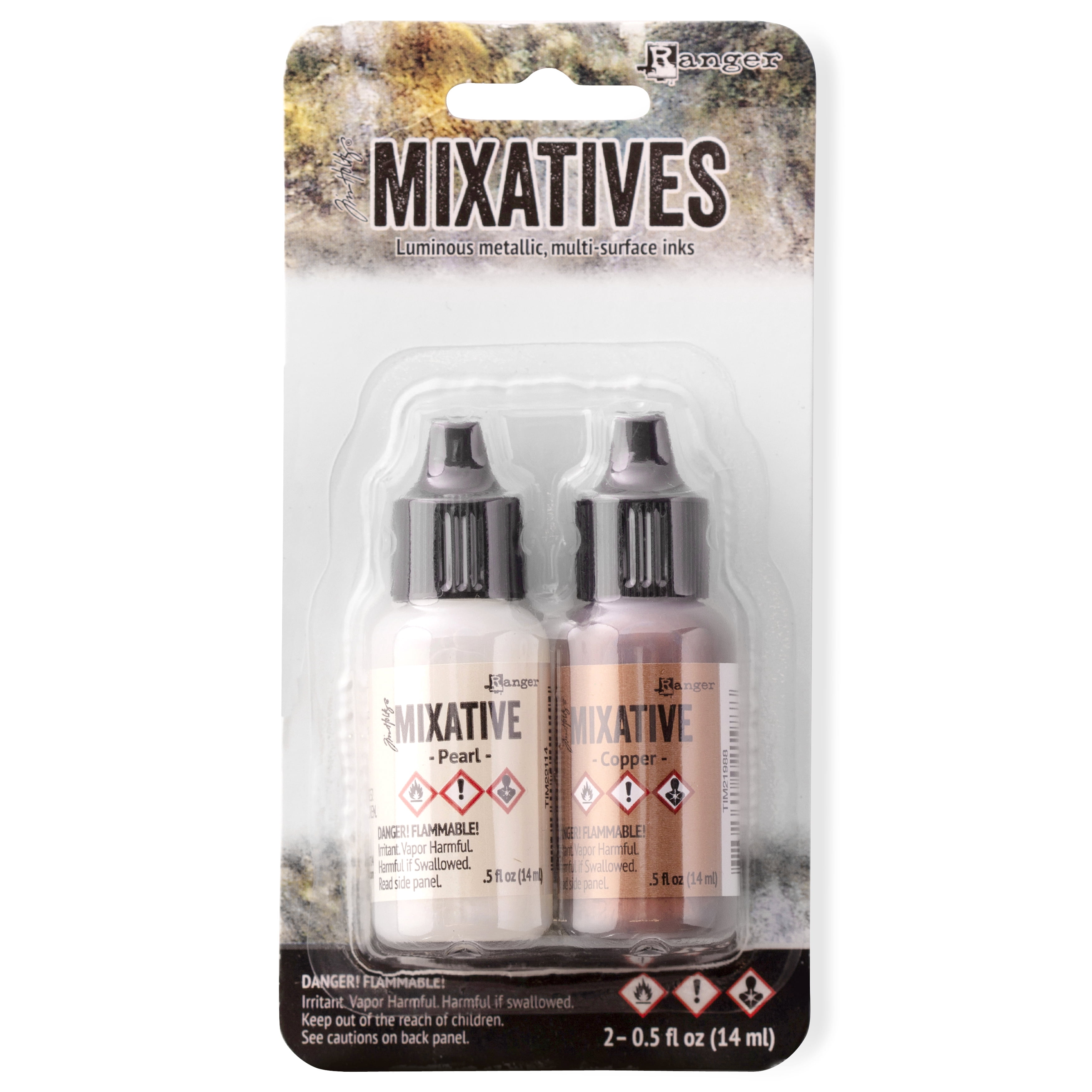 Tim Holtz Alcohol Ink Metallic Mixative Set, Gold & Silver, 6 Packs: 2 ct. (12 total)