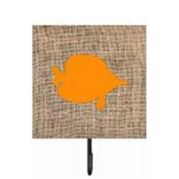Carolines Treasures BB1023-BL-OR-SH4 Tang Fish Burlap And Orange Leash Or Key Holder