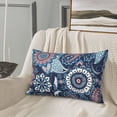 thumbnail image 2 of LNWH Rectangle Pillow Cover, Paisley Floral Blue Ethnic Cushion Covers Pillowcase for Couch Bedroom Sofa, 16"x24", 2 of 7