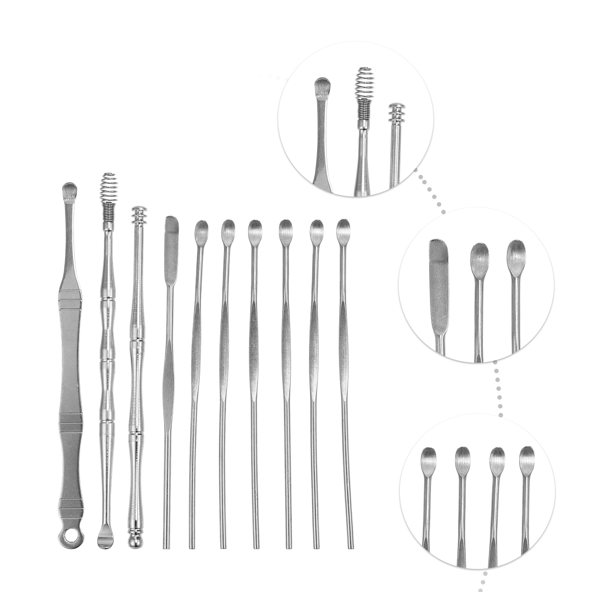 Unique Bargains Earwax Cleaning Tool Kit Portable Stainless Steel Gold Tone