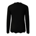thumbnail image 6 of Lenpel Women's Lightweight Sweaters Soft V Neck Ruffle Trim Long Sleeve Knit Pullover Tops Fashion Fall Blouses, 6 of 7