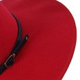 thumbnail image 2 of Guardurnaity Sombrero Fedora de ala ancha de lana elegante, clásico y moderno para mujer, sombrero de moda para mujer, duradero, Unisex Sombreros Rosa profundo, 2 of 6