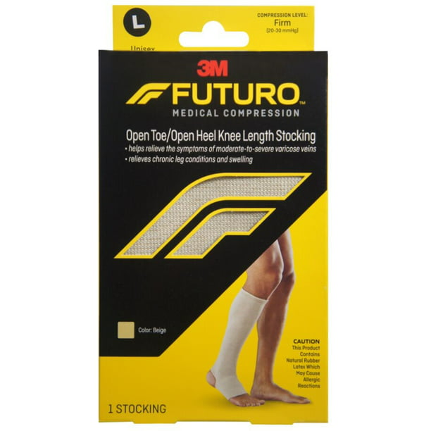 FUTURO Knee Length Stocking Open Toe/Heel Firm Large Beige 1 Each ...