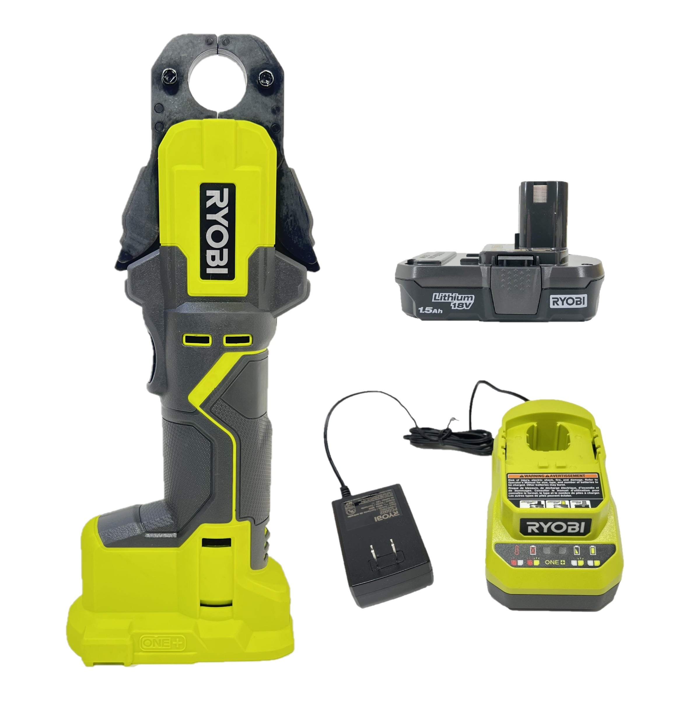 RYOBI ONE+ 18V Lithium-Ion Cordless PEX Tubing Clamp Tool Kit with Battery and Charger