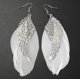 thumbnail image 2 of boucles D'oreilles En Plumes D'ailes D'ange Bohemian White Feather Dangle Eardrop Ligero Drop Dangler Ornements Exquis Faits La Main Bijoux, 2 of 5