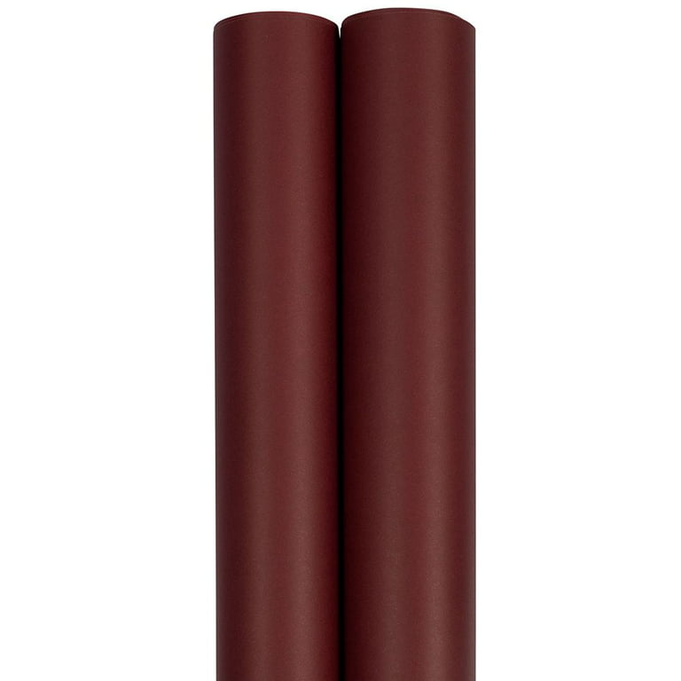JAM Paper & Envelope Wrapping Paper, Burgundy Red, 50 sq. ft. 2/Pack 
