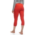 thumbnail image 6 of LMB Capri Leggings for Women Buttery Soft Polyester Fabric, Red, XS - L, 6 of 6