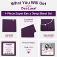thumbnail image 2 of DeaLuxe Bedding 21” Full Size - Extra Deep Pocket Sheets - Super And Ultra Deep Bed Sheets - For Deep Mattress - 4 Piece Bed Sheet Set - Easily Fits Deep Mattress - Purple (Royal Grape), 2 of 8