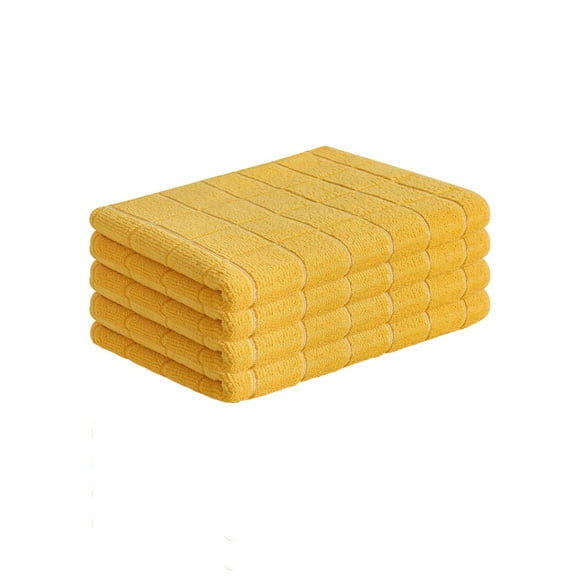 yulier 4 Pack Kitchen Dish Towels, Super Soft Absorbent Quick Drying Dish Cloths, Hand Towels, Microfiber Kitchen Towels Dishcloth Set for Drying Dishes, Tea Towels, 26 x 18 Inch, Yellow