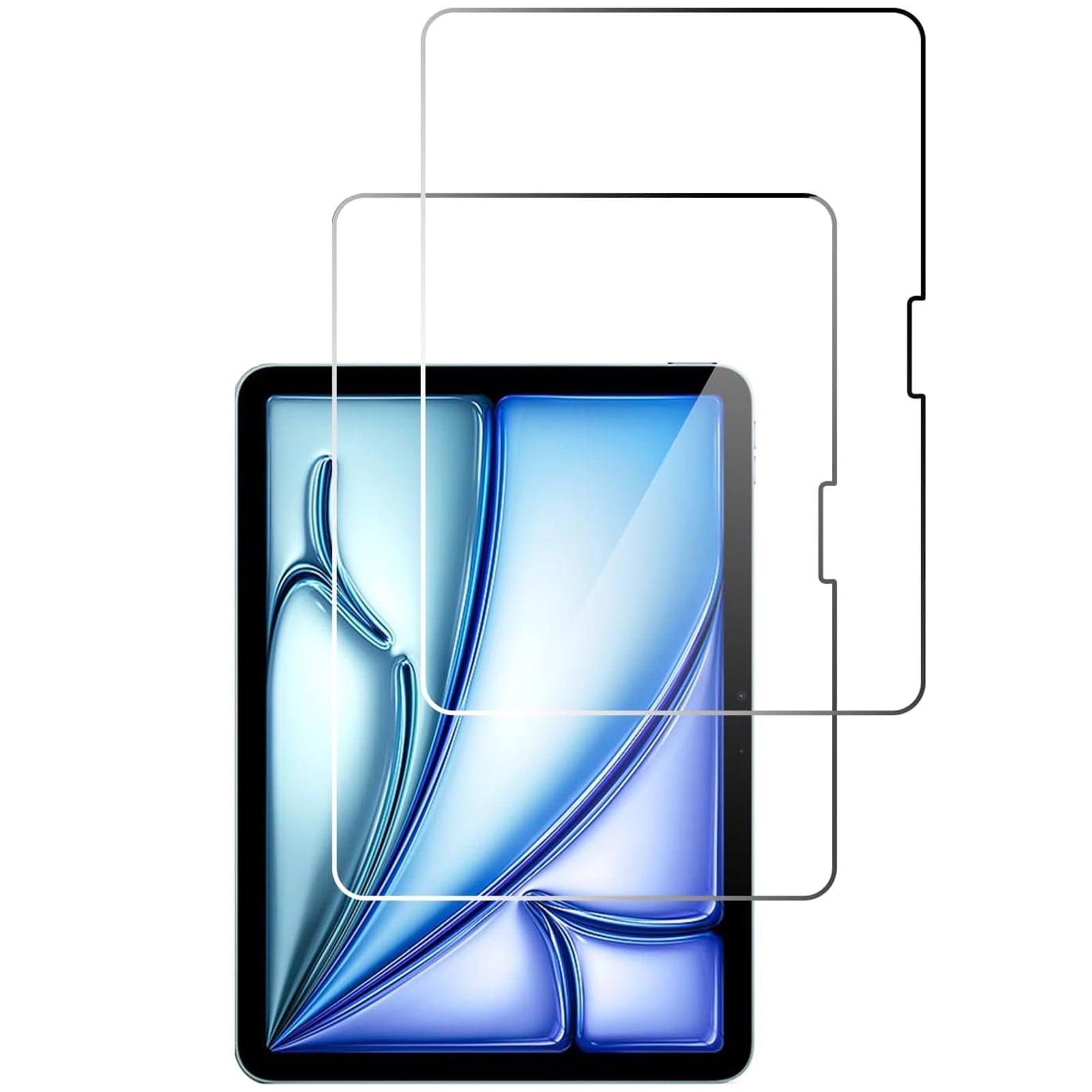 KUMEE Screen Protector for Ipad Air 11" 2024 6Th Generation,2 Packs Tempered Glass Screen Protectors Anti-Scratch Face Id & Pencil Compatible,Hd Clear Ipad Air 11" Screen Protector