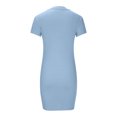 thumbnail image 4 of Vestidos Para Mujer Vestidos Casuales Moda Pullover Sólido Erógeno Mini Vestido de Manga Corta Odeerbi ODB158599, 4 of 8