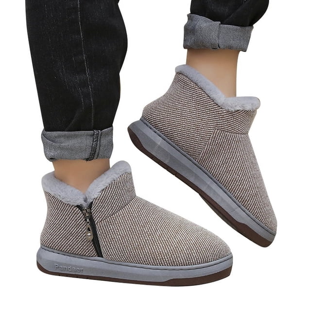 Zapatos Botas Tobillo Mujeres para Hombres Con Lujoso Forro Pelaje Fuzzy Caliente Interiores