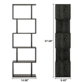 thumbnail image 6 of Satifur 5-Tier 57.09"H S-Shaped Geometric Bookcase, Industrial Freestanding Storage Shelving Unit,Black, 6 of 6