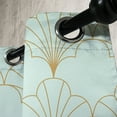 thumbnail image 3 of Ambesonne Art Deco Grommet Curtain, Minty Vintage Line Shells, 50"x96", Mint Green Sand Brown, 3 of 5