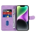 thumbnail image 2 of Allytech Wallet Flip Case for iPhone 15, Retro Luxury PU Leather Shockproof Soft TPU Inner Magnetic Clasp Cover with Card Cash Slots & Kickstand & Wrist Strap for Women Men - Purple, 2 of 11
