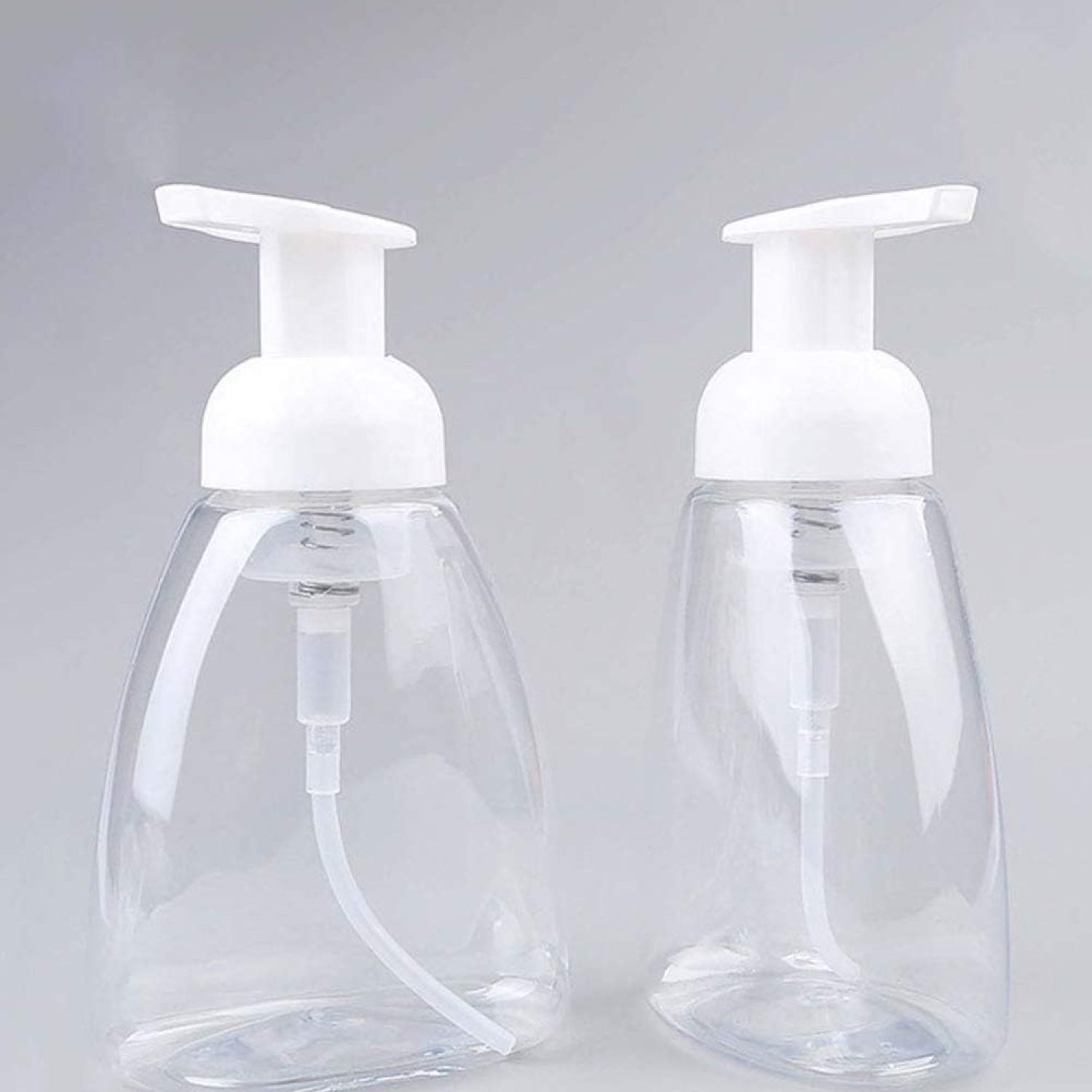 2 Pack of Foaming Liquid Soap Dispensers White Pumps Empty Plastic Soap
