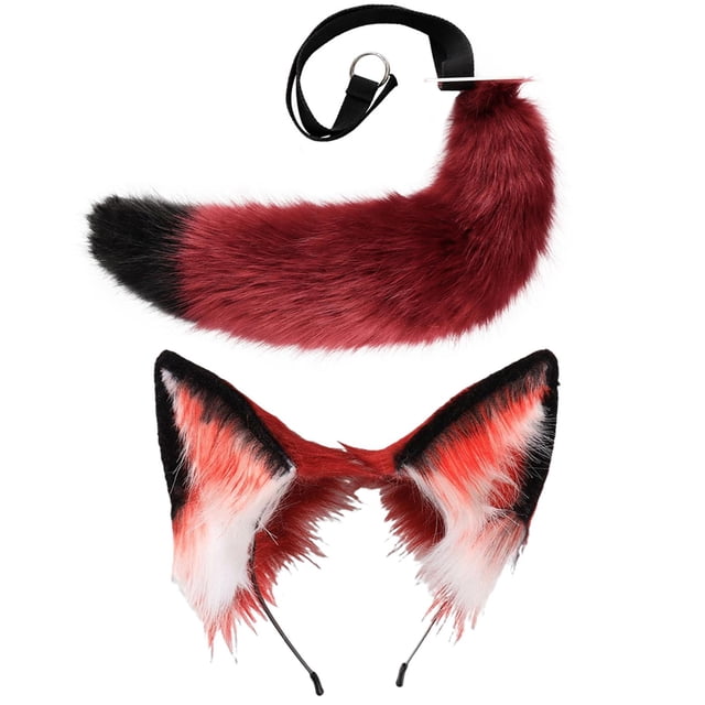 Ensemble de Queue, Bandeau Cosplay, Bandeau, Accessoires pour Cheveux, Cosplay, Coiffure, Rouge