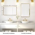 thumbnail image 4 of Anyrose Mirror Bathroom Wall - 36x24 Inch Rectangle Framed Brushed Mirror, Large Trim Vanity Mirror Hanging for Bedroom Gold, 4 of 4