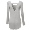 thumbnail image 2 of FashionOutfit Women's Long Sleeve Color Contrast Asymmetrical Hem Tops, 2 of 3