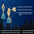 thumbnail image 2 of Gem Stone King 10K Yellow Gold London Blue Topaz Stud Dangle Earrings for Women | 2.84 Cttw | Gemstone November Birthstone | Pear Shape 8X6MM, 2 of 6