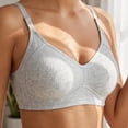 thumbnail image 5 of Basic T-shirt Bra for Small Bust Women Ribbed Texture Wireless Thin Cup Gentle Lift Comfort Casual Daily Underwear Light Gray, 5 of 5