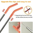 thumbnail image 2 of 6PCS Reusable Metal/Stainless Steel Straws with Silicone Tip and Cleaning Brush(11.8"x0.31",Silver), 2 of 9