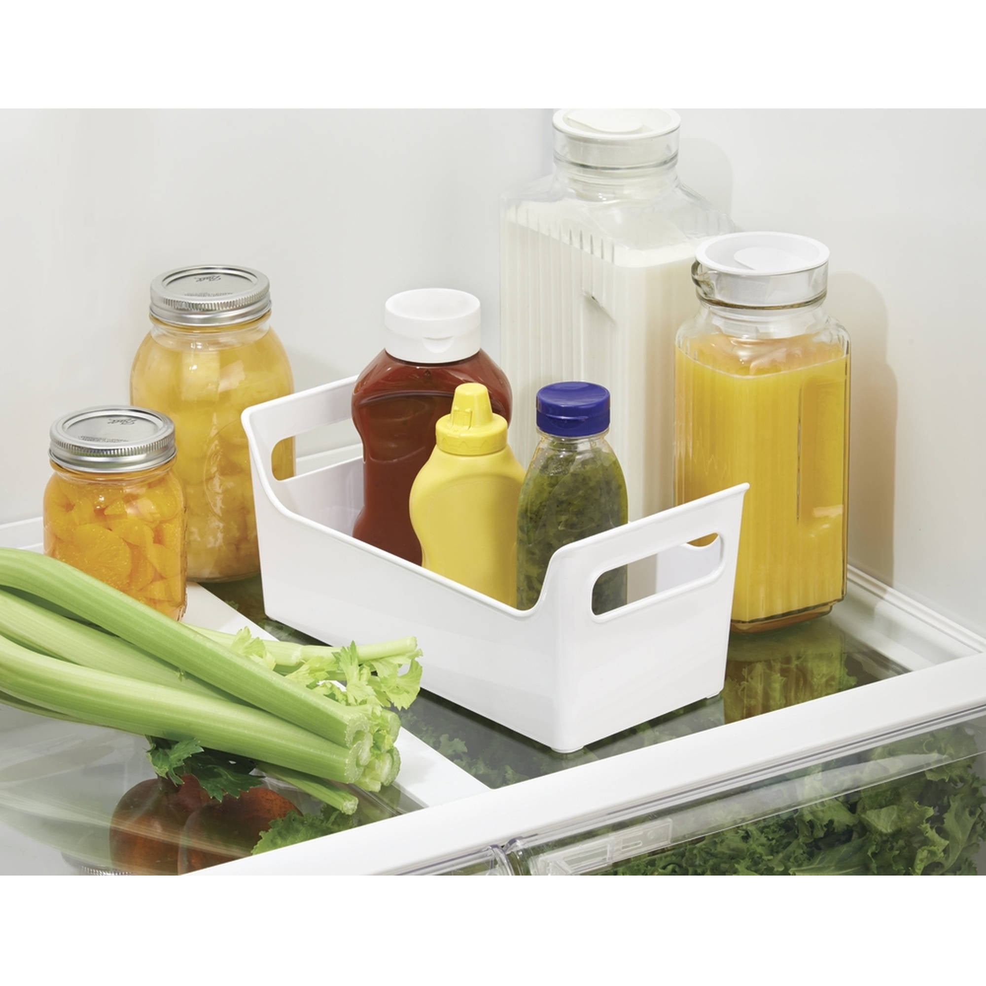 InterDesign Refrigerator and Freezer Storage Organizer Condiment Bin, White