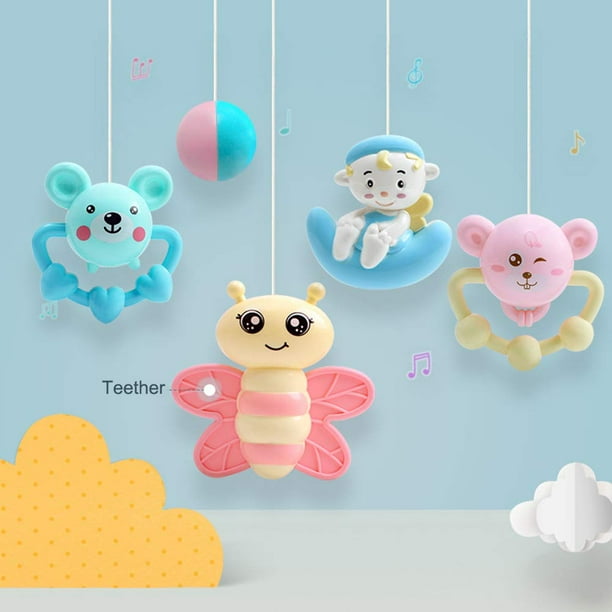Babarla Baby Crib Mobiles Rattles Music Educational Toys Bed Bell Carousel For Cots Infant Baby Toy 0 12 Months For Newborns Pink 60 X 50cm
