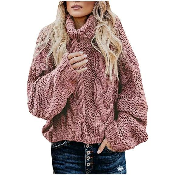 Plus Size Women's Cozy Oversized Cowl Neck Sweater Soft Warm Winter Knit Top Casual Loose Fit Long Sleeve Pullover