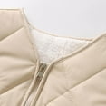 thumbnail image 4 of Beige Boy Girl Boat Neck Vest for Children Boy Girl Sleeveless Long Sleeve Gradient Track Gym Casual Cami Tank Warm Thick Fuzzy Vest Down Jackets Outfits Sweatshirt Child 2025 11 Year, 4 of 9