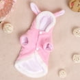 thumbnail image 3 of Traje de mascotas traje de conejo con capucha y conejito orejas para perros pequeños y gatos rosa - tamaño XL, 3 of 5
