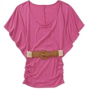 Susie Rose Juniors' Plus Batwing Top w/ Belt