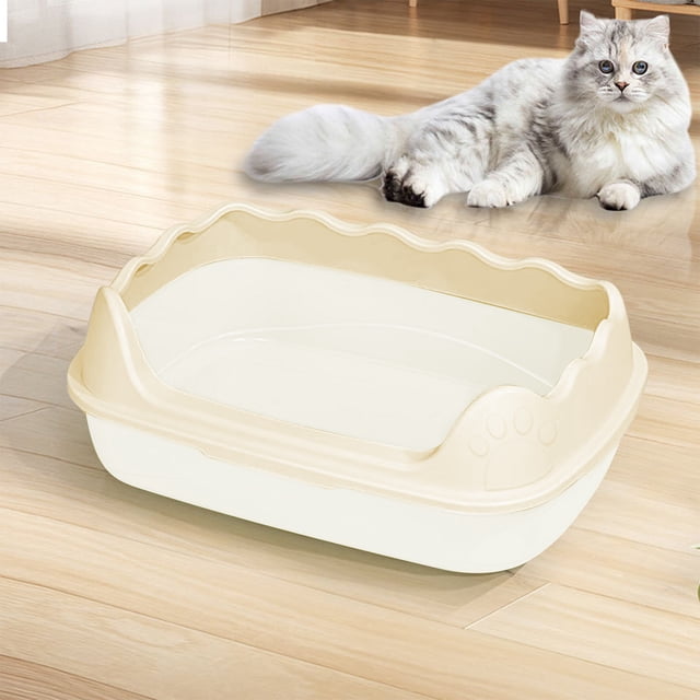 Semi Enclosed High Bar Litter Box With Splashs Proof Designs Provides Ample Space For Cats Includes Shovel For Kittens
