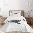 thumbnail image 3 of Ambesonne Inspirational Quilted Bedspread Set 2 Pcs, Ocean Inside You, Twin Size, Charcoal Grey, 3 of 6