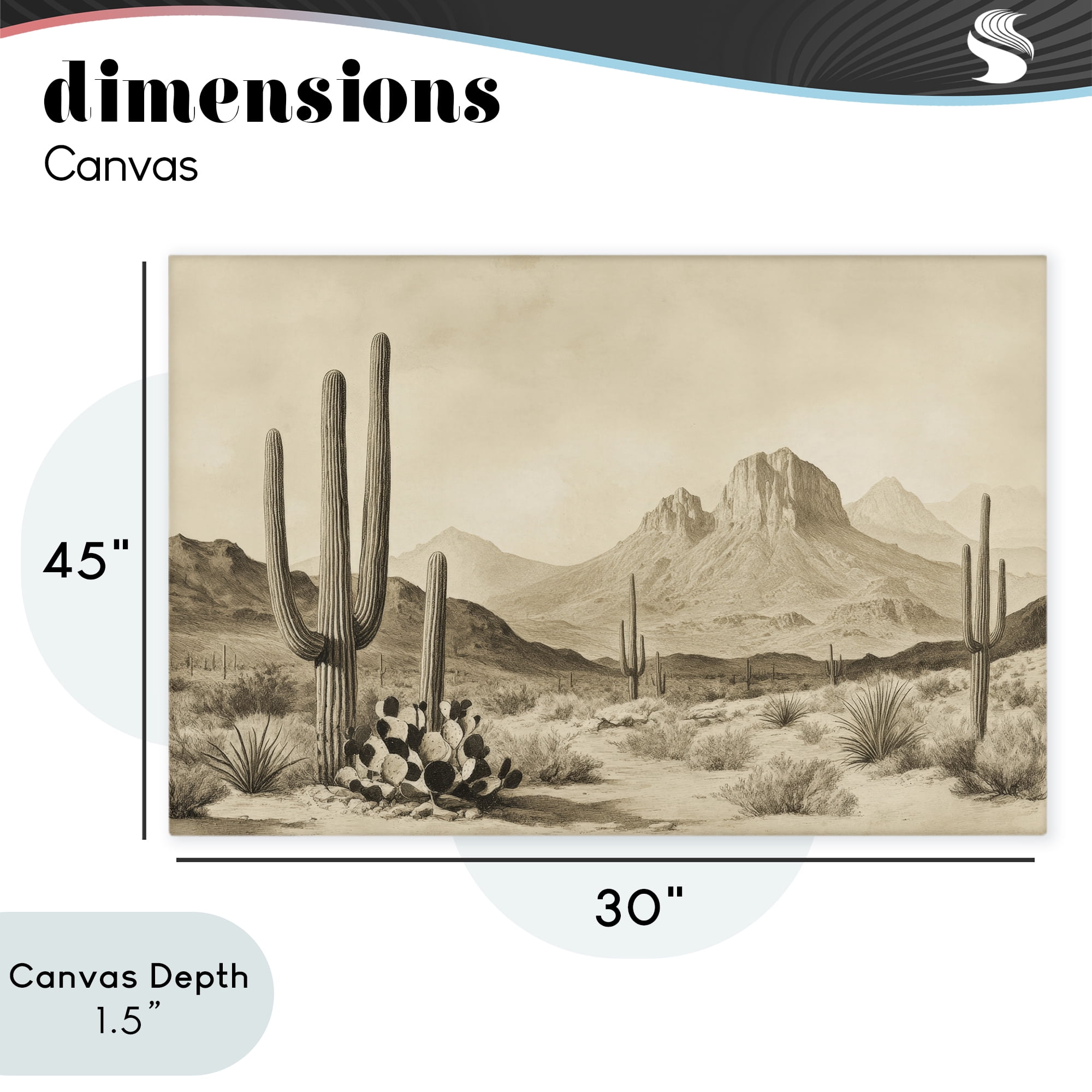 Stupell Industries Arizona Desert Vista Canvas Wall Art, design by Petal Prints Design
