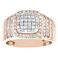 thumbnail image 2 of 10K Rose Gold Round Diamond Square Statement 13mm Pinky Ring Pave Band 1.03 CT., 2 of 5